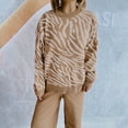 thumbnail image 3 of Cameland Womens Solid Color Knitted Contrasting Pullover Sweater Round Neck Sweater, 3 of 5