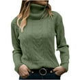 thumbnail image 2 of LOVZFMLL Sweaters for Women Acrylic Turtleneck Ribbed Pullover Solid Color Basic Casual Undershirt Relaxed Fit Tops Warm Fall Winter Clothes, 2 of 6