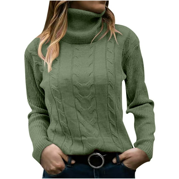 TFEOQRY Pullover Sweater for Women Solid Color Retro Striped Knitwear Long Sleeved Round Neck Sweater Top Mint Green