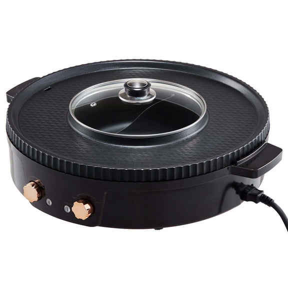 Hot Pot with Grill 1800W 2-in-1 Electric Smokeless Grill Hot Pot for 2-8 People