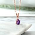 thumbnail image 4 of Gem Stone King 18K Rose Gold Plated Silver Purple Amethyst and White Topaz Pendant Necklace for Women (1.38 Cttw, Gemstone February Birthstone, Pear Shape 9X6MM, with 18 inch Chain), 4 of 4