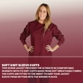 thumbnail image 3 of Women's Warm Up Medical Scrub Jacket (Burgundy, Small), 3 of 7