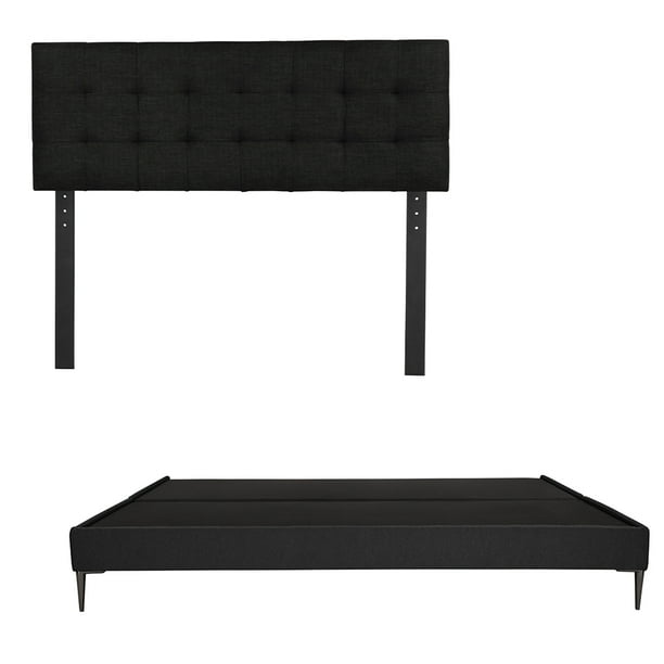 Box Base cama Slim King Size + Cabecera Catania Negro