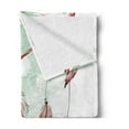 thumbnail image 2 of Feather Soft Flannel Fleece Throw Blanket, Watercolor Vibrant Dream Catcher Ornamental Elements Traditional Design, Cozy Plush for Indoor and Outdoor Use, 50" x 60", Mint Green Brown, by Ambesonne, 2 of 5
