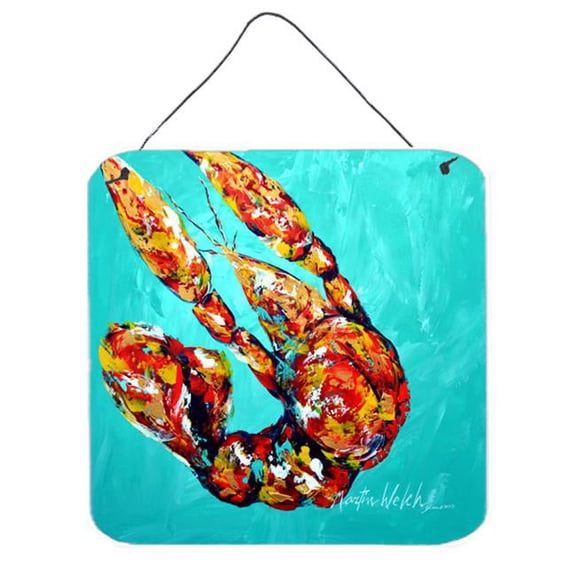 Crawfish Electric Claw Aqua Green Aluminium Metal Wall or Door Hanging Prints