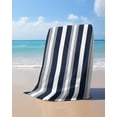 thumbnail image 4 of Navy Blue Grey Striped Beach Towels Oversized Super Absorbent, Farmhouse Stripes Minimalist Lightweight Bath Towel Quick Dry Sets For Bathroom/Pool/Rv Camping/Beach Play/Gym Room/Picnic 35"x70", 4 of 8