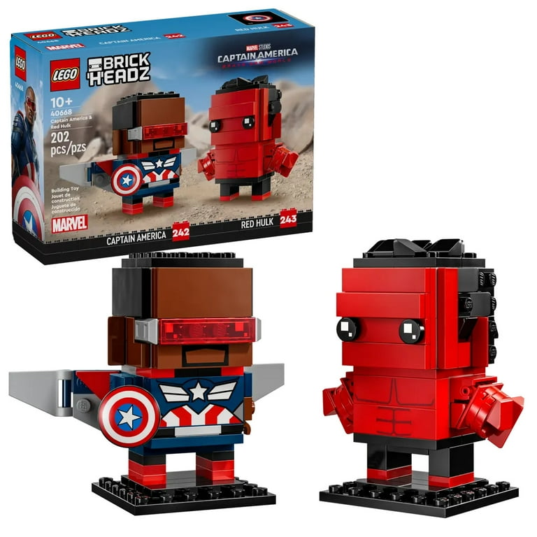 LEGO Brickheadz 40668 Marvel Captain America & Red Hulk Figures LEGO Brickheadz 40668 Marvel Captain America & Red Hulk Figures