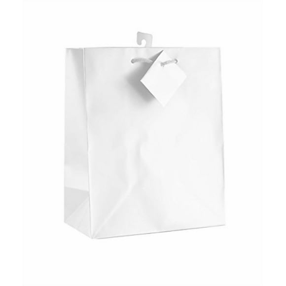 Sacs-cadeaux de Couleur Unie, 12 Pcs, Laminé Mat, Couleur Blanche