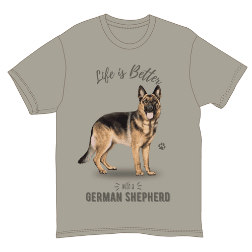 Life is Better with a German Shepherd T-Shirt - Small