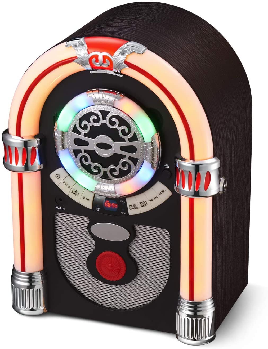 UEME Retro Tabletop Jukebox with CD Player, Bluetooth, FM Radio, AUXin