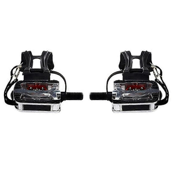 SPD Pedals for Spin Bike with Toe Cages for Clip Pedals Indoor Exercise Cycling Platform Pedals 9/1