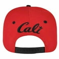 thumbnail image 2 of California Republic Cali Script Two Tone Red Snapback Black Flat Bill Hat Cap, 2 of 3