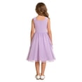 thumbnail image 2 of Yartina Girls Shiny Rhinestones Wedding Bridesmaid Dress V Neck Sleeveless Pleated Party Dress Ball Gowns Lavender 12, 2 of 7