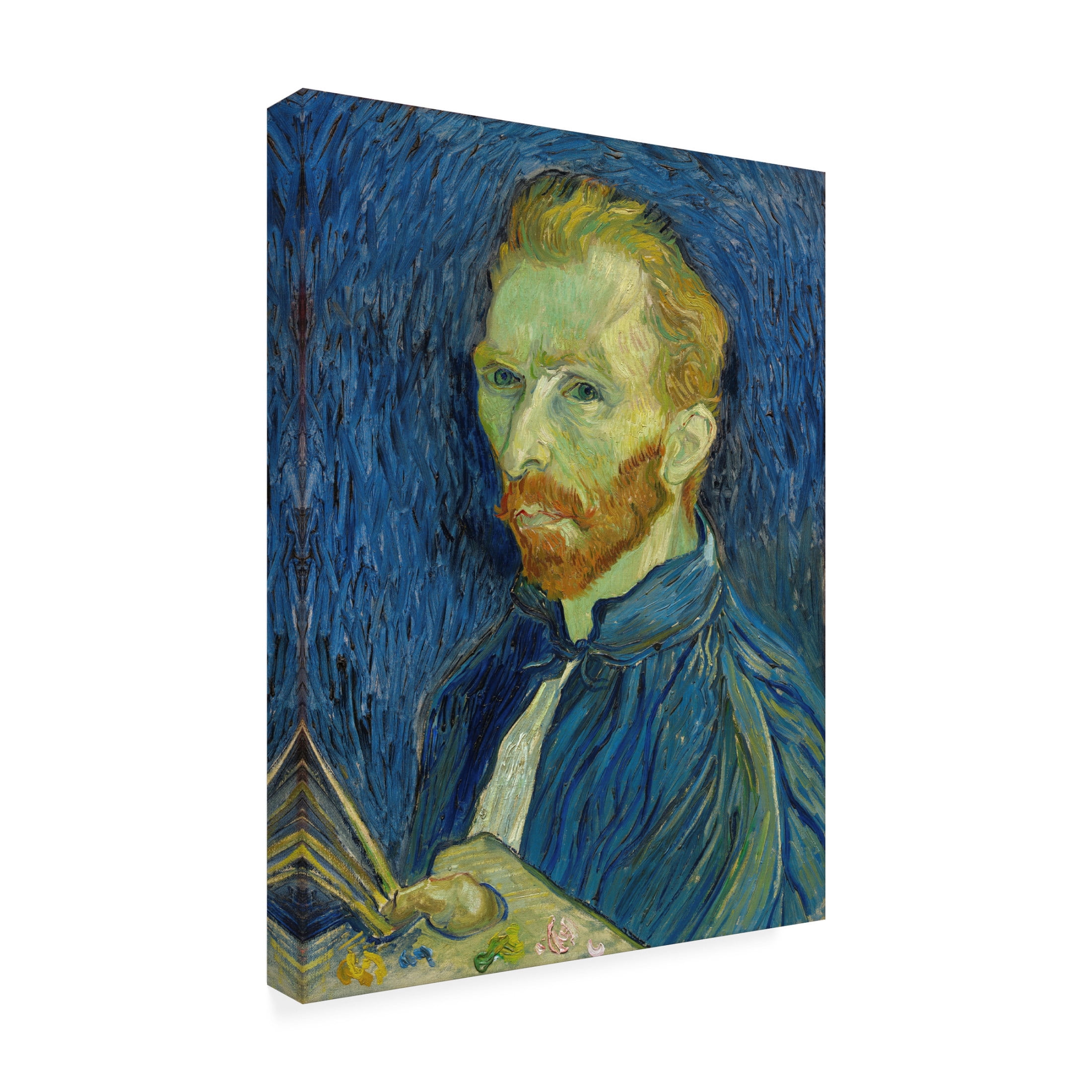 Canvas Wall Art - Masters Collection 'Self Portrait With Palette Vincent Van Gogh' Wall Art for Living Room, Bedroom, or Office Décor by Trademark Fine Art - 14 x 19 Inches