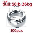 thumbnail image 1 of BLUEBROOK 100 Pcs Anneaux de Pêche 3.7-14mm Haute Qualité Anneaux Fendus en Acier Inoxydable Double Cercle Rond Accessoires Tosca Taille13, 1 of 6