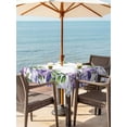 thumbnail image 3 of Outdoor Tablecloth with Umbrella Hole for Patio/Picnic/Party/Camping, Purple Flowers Waterproof Table Cloth Square Cover Washable, Spring Watercolor Floral Leaves Plants (60"x 60"), 3 of 8