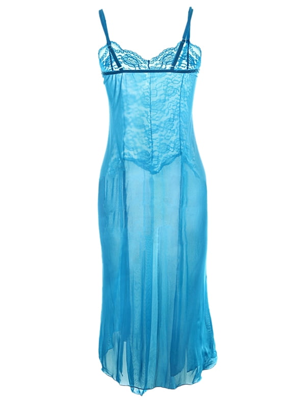 Women Lace Lingerie Long Dress Nightgown Nightwear Gown Sleepwear