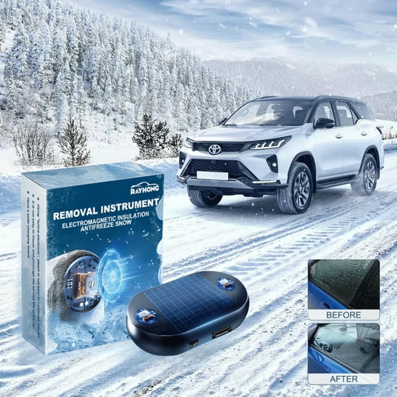 ZUANYETD Electromagnetic Wave Anti Freezing and Snow Removal Device,  Anti-Freeze Electromagnetic Car Snow Removal Device, Cordless Defroster for Car Windshield