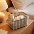 thumbnail image 5 of Hyknon Fabric Storage Basket with Handles, 7.9x6.3x5.1 Inch, Decorative Organizer Bins for Closet Bedroom Toys Books Home Organization, 5 of 7