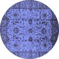 thumbnail image 1 of Ahgly Company Machine Washable Indoor Round Oriental Blue Traditional Area Rugs, 5' Round, 1 of 4