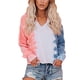 thumbnail image 1 of Qarigey Dyeing Gradient Hoodie Suéter con capucha Mujer Sudadera de manga larga suelta Top Prendas para la parte del cuerpo Naranja Blanco Azul METRO Qarigey AP000138-17B, 1 of 1