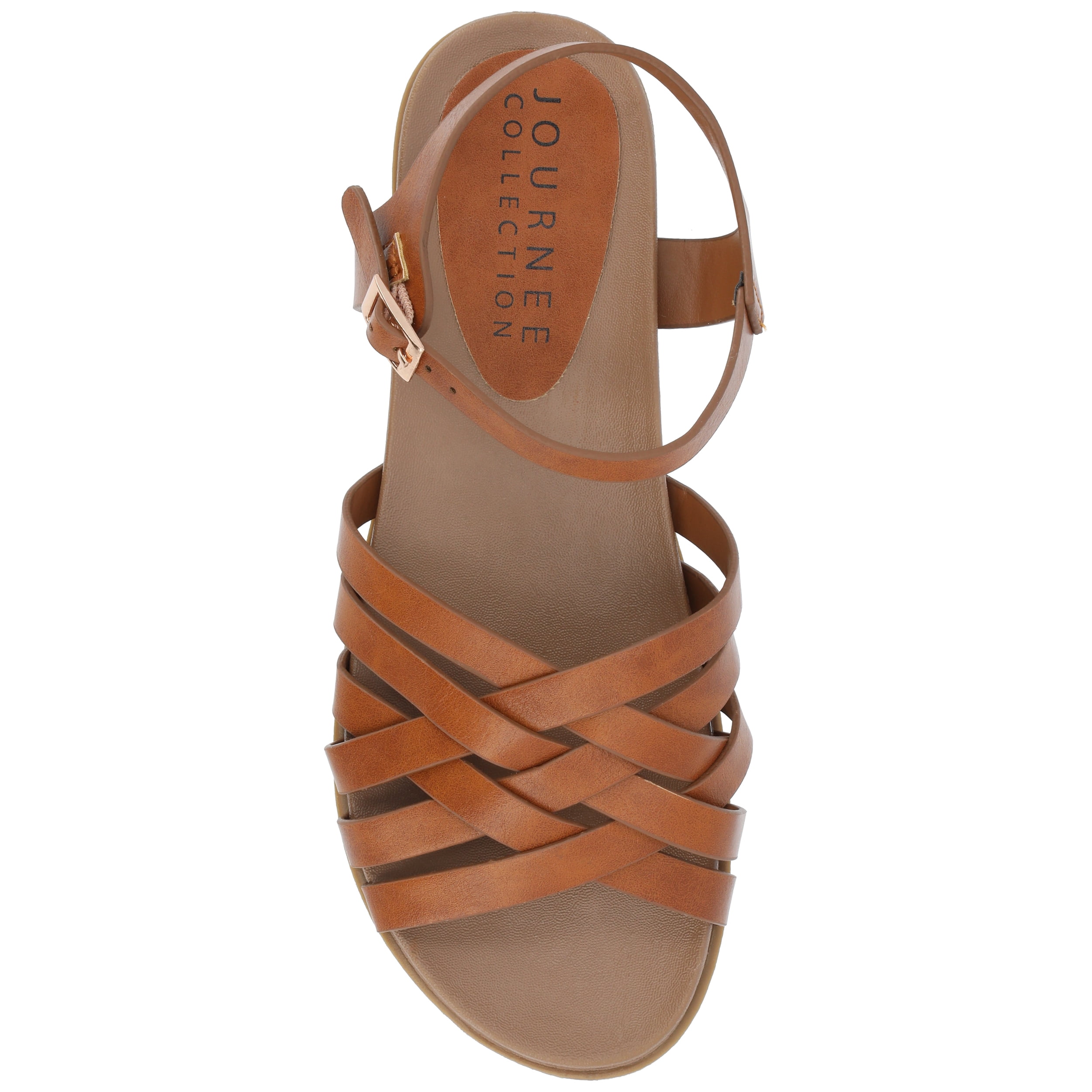 Journee Womens Kimmie Ankle Strap Flat Sandals