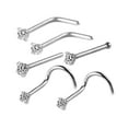 thumbnail image 4 of 6Pcs Corkscrew Nose Rings Piercing Jewelry Nose Studs for Men Family Friends Argent, 4 of 9
