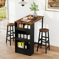 thumbnail image 4 of Costway Ensemble de Bar 3 Pcs, Ensemble de Table de Salle à Manger Industriel Hauteur Comptoir avec Rangement, 4 of 10