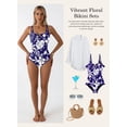 thumbnail image 4 of DOKOTOO Women's One Piece Bathing Suit Tummy Control High Cut V Neck Removable Bra Pads Swimsuits, 4 of 11