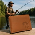 thumbnail image 2 of MARSHAL Genuine Leather RFID Blocking Bass Fish Wallet for Men  Bifold & Trifold Fishing Wallets with Debossing Design Bifold Brown, 2 of 8