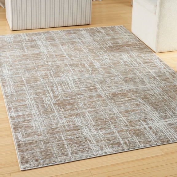 Nourison Home Texture Abstract Dash Indoor Area Rug Beige Grey 7'10" x 9'10"