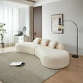 thumbnail image 2 of Tabaray 119.29'' Curved Sofas Couch Cloud for Living Room,Modern Minimalist Style Curved Sofa Sectional Sofa with 3 Pillows for Living Room, No Assembly,Beige, 2 of 8