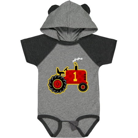 

Inktastic Red Tractor 1st Birthday Gift Baby Boy Bodysuit