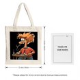 thumbnail image 3 of Stylish Canvas Tote Bag with Vibrant Orange and Pink Splash Design - Perfect for Shopping Travel and Parties, 3 of 4