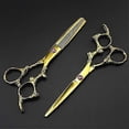 thumbnail image 2 of Tijeras profesionales de entresacar el cabello de 15 cm con cuchillas de precisión y mango ergonómico, acabado plateado., 2 of 5