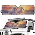 thumbnail image 2 of HUIACONG Purple Wolf Sun Shade Windshield for 2018-2024 Jeep Wrangler JL JLU & Gladiator JT, Sunshades Heat Shield, Aluminum Foil Triple Laminate Structure, Silver, 2 of 6
