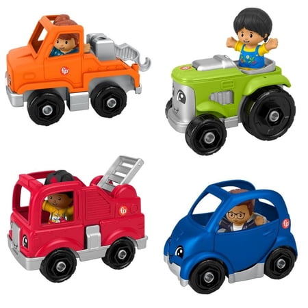 Fisher-Price Little People Small Vehicles with Figures Complete Set of 4 from HRX89-9633 Release Bundle in Manufacture Case