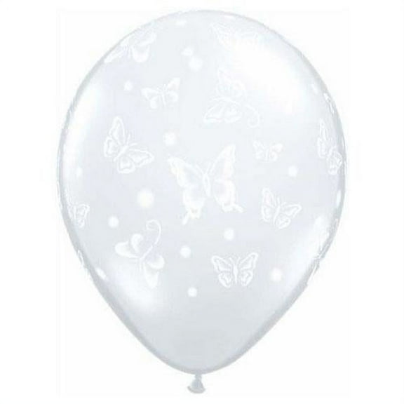 LOONBALLOON Birthday Bugs-Butterflies Balloons, 11″ BUTTERFLIES-A-ROUND - DIAMOND CLEAR