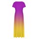 thumbnail image 2 of Vestido de Verano para las Mujeres Gradiente Impreso Cuello en V Manga Corta de la Longitud Del Tobillo Vestido, Vestido Corto de Verano, 2 of 5