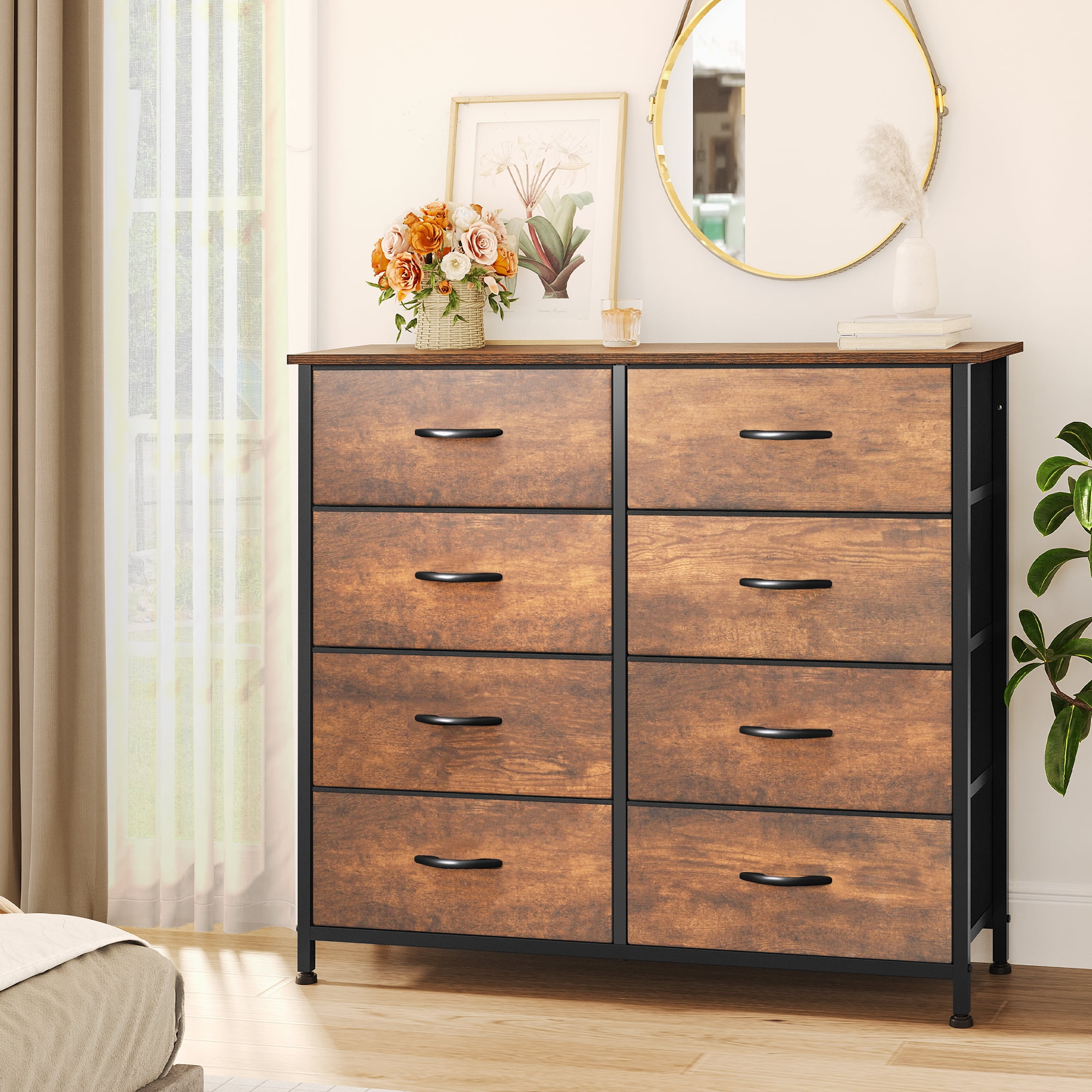 Dextrus 10 Drawer Dresser, Dresser for Bedroom, Fabric Storage Dresser, Chest of Drawers for Living Room, Hallway, Closets & Nursery