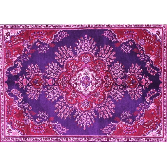 Ahgly Company Indoor Rectangle Medallion Pink Traditional Area Rugs, 5' x 7'