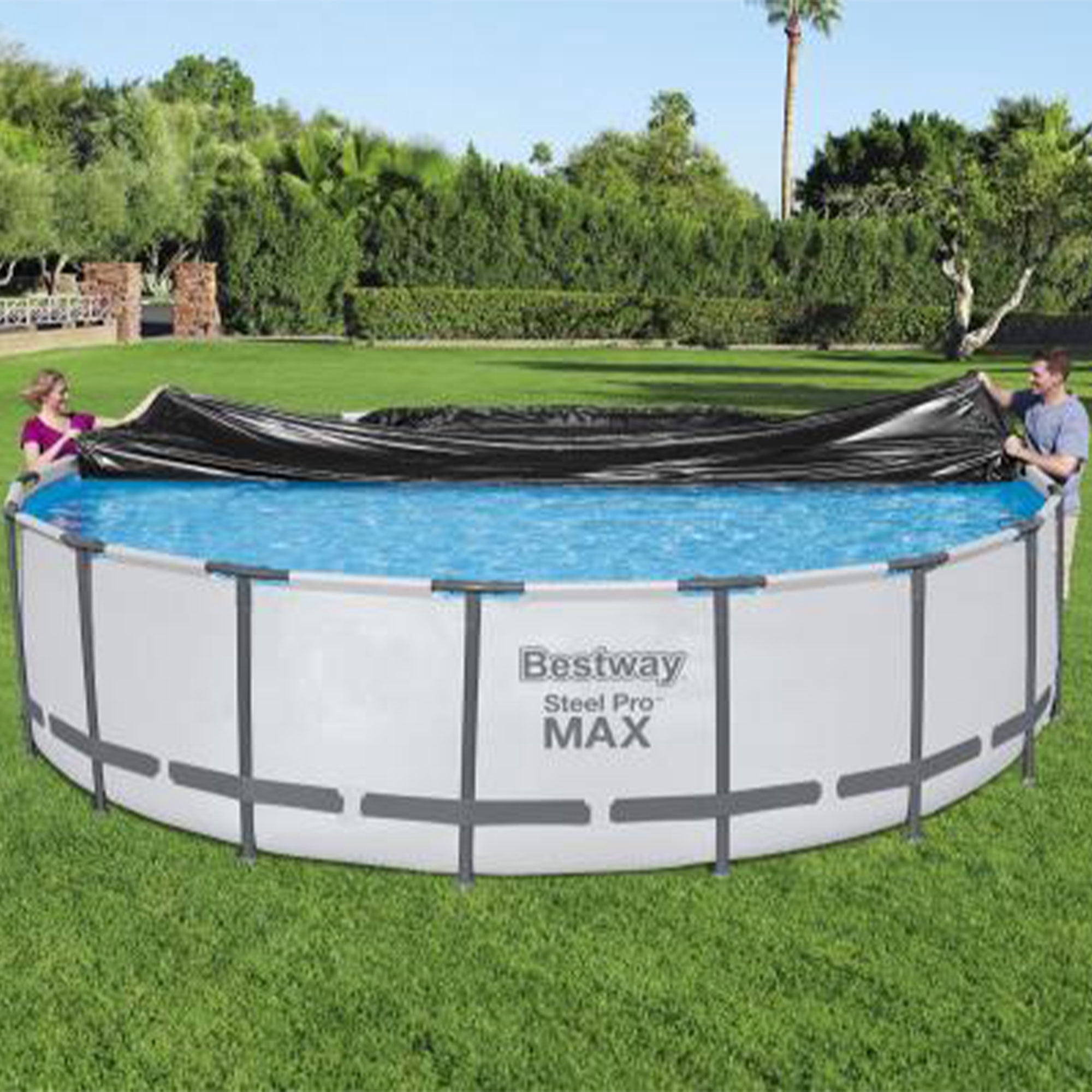 Bestway Flowclear 18' Swimming Pool Cover for Above Ground Frame Pools (Cover Only)