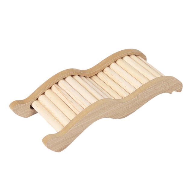 Juguete de escalada de hámster, escondite de escalera de hámster, escondite y decoración de jaula, puente de escalera de madera para hámsters de