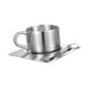 thumbnail image 5 of Juego de tazas de café de acero inoxidable con plato aislante para servir, aislamiento térmico, reutilizables, para viajes, fiestas y cafeterías., 5 of 9