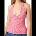 thumbnail image 1 of Tops Halter para Mujer, de Verano, con Escote en V Profundo, Sin Mangas, Color Negro, para Salir, Ropa Y2K Rojo L, 1 of 9