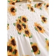 thumbnail image 6 of Biezeib Baby Girls Jumpsuit, Sleeveless Tie-up Pleated Sunflower Print Casual Romper Clothes, 6 of 6