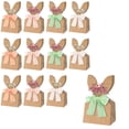thumbnail image 2 of Boho Easter Bunny DIY Gift Bags - Kraft Paper Treat Bags with Neutral Ribbon & Dried Rabbit Ears, 12PC Gift bag 4 Rolls of Rope & 12 PC of Dried Flowers for Party Favors & Spring Celebrations, 2 of 9