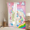 thumbnail image 3 of Homewish Colorful Cute Unicorn Black Out Curtains,Kawaii Rainbow Stars Pattern Curtains Pack of 2 (42x63 Each), Magic Animal Bedroom Curtains For Girls Teens,Super Cozy Room Decor, 3 of 6