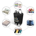 thumbnail image 5 of Waterproof Collapsible Laundry Hamper, Abstract Line Flowers Aluminum Handle Laundry Bag Storage Basket, 50L, 5 of 6