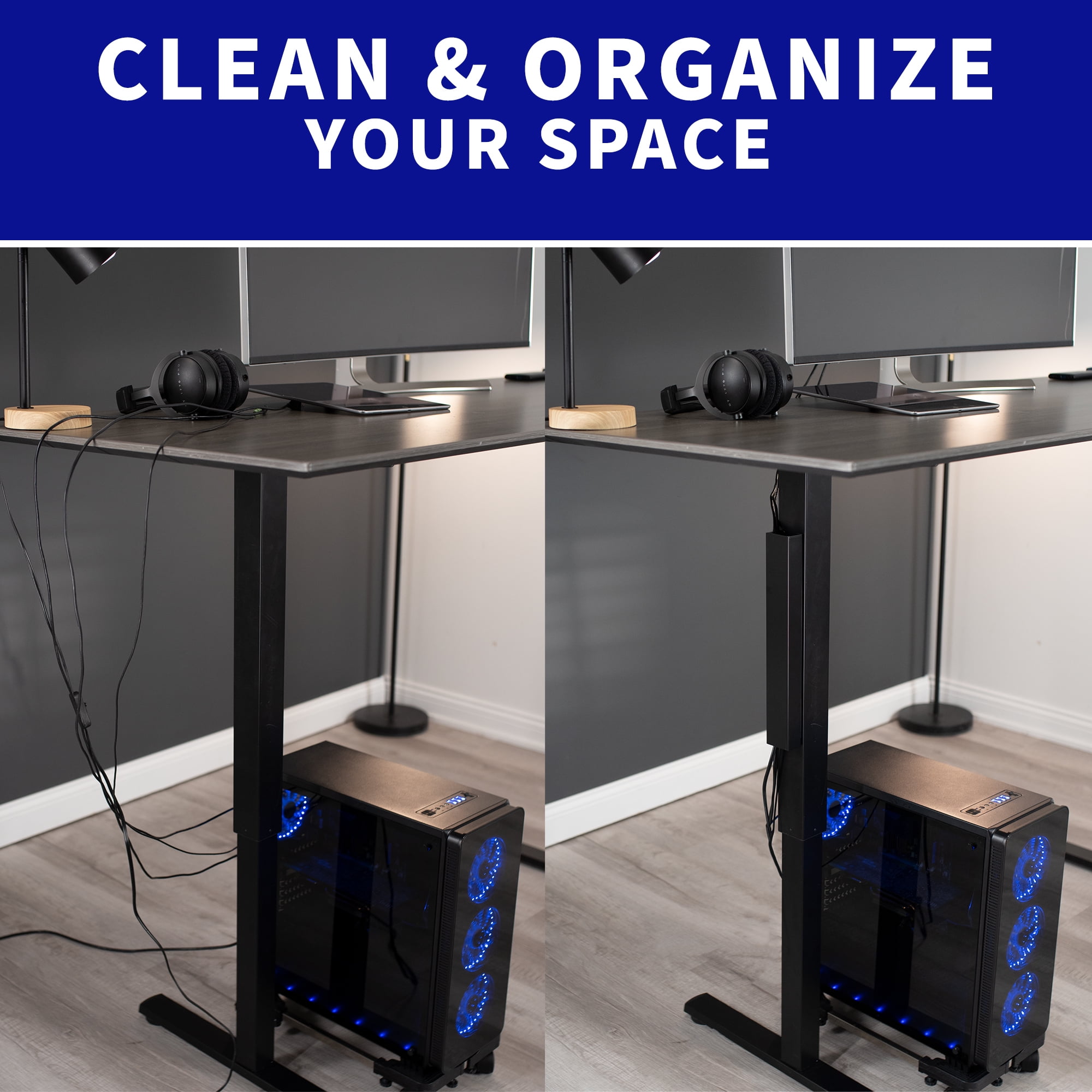 VIVO Black Magnetic Vertical Cable Management Channel, Wire Organizer